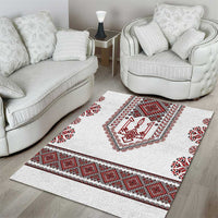 Ukraine Vyshyvanka Inspired Patterns Area Rug White