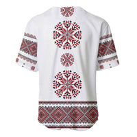 Ukraine Vyshyvanka Inspired Patterns Baseball Jersey White