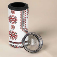 Ukraine Vyshyvanka Inspired Patterns 4 in 1 Can Cooler Tumbler White