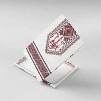 Ukraine Vyshyvanka Inspired Patterns Canvas Wall Art White