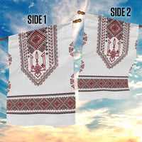 Ukraine Vyshyvanka Inspired Patterns Garden Flag White