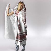Ukraine Vyshyvanka Inspired Patterns Hooded Blanket White