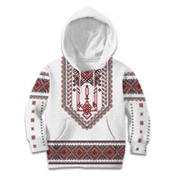Ukraine Vyshyvanka Inspired Patterns Kid Hoodie White
