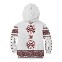 Ukraine Vyshyvanka Inspired Patterns Kid Hoodie White