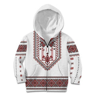 Ukraine Vyshyvanka Inspired Patterns Kid Hoodie White