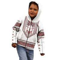 Ukraine Vyshyvanka Inspired Patterns Kid Hoodie White