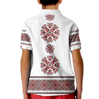 Ukraine Vyshyvanka Inspired Patterns Kid Polo Shirt White
