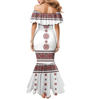Ukraine Vyshyvanka Inspired Patterns Mermaid Dress White