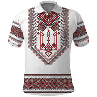 Ukraine Vyshyvanka Inspired Patterns Polo Shirt White