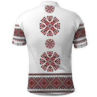 Ukraine Vyshyvanka Inspired Patterns Polo Shirt White