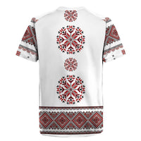 Ukraine Vyshyvanka Inspired Patterns Rugby Jersey White