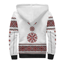Ukraine Vyshyvanka Inspired Patterns Sherpa Hoodie White