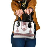 Ukraine Vyshyvanka Inspired Patterns Shoulder Handbag White