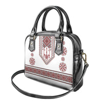 Ukraine Vyshyvanka Inspired Patterns Shoulder Handbag White