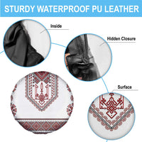 Ukraine Vyshyvanka Inspired Patterns Spare Tire Cover White