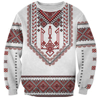 Ukraine Vyshyvanka Inspired Patterns Sweatshirt White