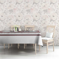 Ukraine Vyshyvanka Inspired Patterns Tablecloth White