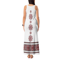 Ukraine Vyshyvanka Inspired Patterns Tank Maxi Dress White