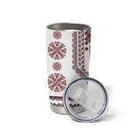 Ukraine Vyshyvanka Inspired Patterns Tumbler Cup White