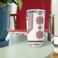 Ukraine Vyshyvanka Inspired Patterns Tumbler Cup White