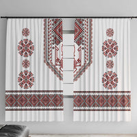 Ukraine Vyshyvanka Inspired Patterns Window Curtain White