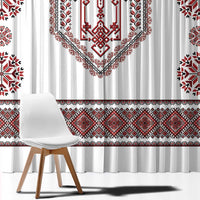 Ukraine Vyshyvanka Inspired Patterns Window Curtain White