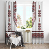 Ukraine Vyshyvanka Inspired Patterns Window Curtain White