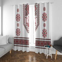 Ukraine Vyshyvanka Inspired Patterns Window Curtain White