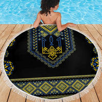 Ukraine Vyshyvanka Inspired Patterns Beach Blanket Ukraini Colors