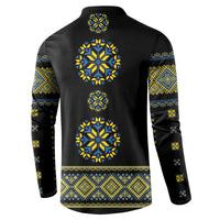 Ukraine Vyshyvanka Inspired Patterns Button Sweatshirt Ukraini Colors
