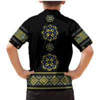 Ukraine Vyshyvanka Inspired Patterns Family Matching Mermaid Dress and Hawaiian Shirt Ukraini Colors