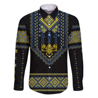 Ukraine Vyshyvanka Inspired Patterns Family Matching Off The Shoulder Long Sleeve Dress and Hawaiian Shirt Ukraini Colors