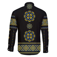 Ukraine Vyshyvanka Inspired Patterns Family Matching Short Sleeve Bodycon Dress and Hawaiian Shirt Ukraini Colors