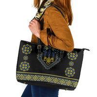 Ukraine Vyshyvanka Inspired Patterns Leather Tote Bag Ukraini Colors