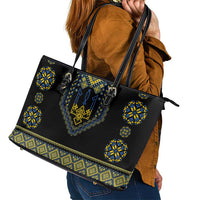 Ukraine Vyshyvanka Inspired Patterns Leather Tote Bag Ukraini Colors