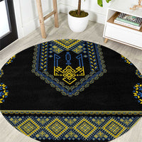 Ukraine Vyshyvanka Inspired Patterns Round Carpet Ukraini Colors