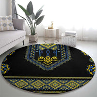 Ukraine Vyshyvanka Inspired Patterns Round Carpet Ukraini Colors