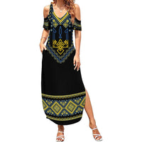 Ukraine Vyshyvanka Inspired Patterns Summer Maxi Dress Ukraini Colors
