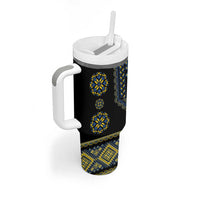 Ukraine Vyshyvanka Inspired Patterns Tumbler With Handle Ukraini Colors