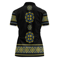 Ukraine Vyshyvanka Inspired Patterns Women Polo Shirt Ukraini Colors