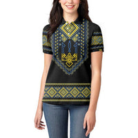 Ukraine Vyshyvanka Inspired Patterns Women Polo Shirt Ukraini Colors