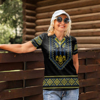 Ukraine Vyshyvanka Inspired Patterns Women Polo Shirt Ukraini Colors