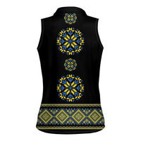 Ukraine Vyshyvanka Inspired Patterns Women Sleeveless Polo Shirt Ukraini Colors