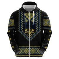 Ukraine Vyshyvanka Inspired Patterns Zip Hoodie Ukraini Colors