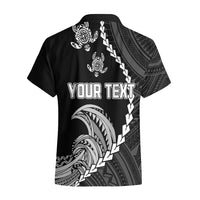 Personalised Guam Hawaiian Shirt Tribal Turtles Curves Style - Black - Wonder Print Shop