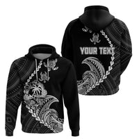Custom Guam Hoodie Tribal Turtles Curves Style - Black - Wonder Print Shop