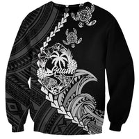 Personalised Guam Sweatshirt Tribal Turtles Curves Style - Black - Wonder Print Shop