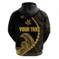 Custom Guam Hoodie Tribal Turtles Curves Style - Gold - Wonder Print Shop