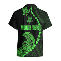 Personalised Guam Hawaiian Shirt Tribal Turtles Curves Style - Green - Wonder Print Shop