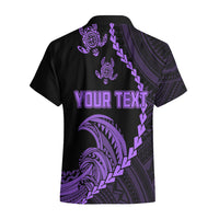 Personalised Guam Hawaiian Shirt Tribal Turtles Curves Style - Purple - Wonder Print Shop